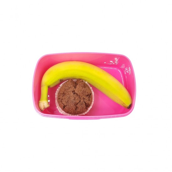 Ουράνιο Τόξο, με Φωτογραφία και όνομα Επιλογής, Πλαστικό Δοχείο Φαγητού,18x12x5,5εκ, Ροζ
