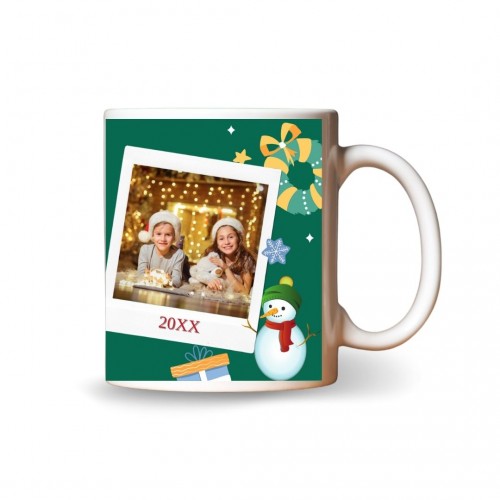 Merry Christmas Polaroid, με Φωτογραφία, Ονόματα και Έτος επιλογής, Kεραμική Kούπα 330ml