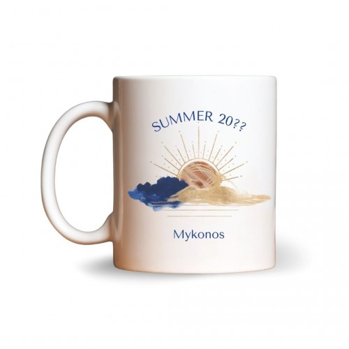 Summer 2021 Mykonos με φωτογραφία, Κεραμική Κούπα 330ml