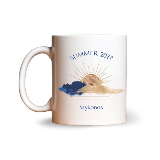 Summer 2021 Mykonos με φωτογραφία, Κεραμική Κούπα 330ml