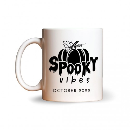 Spooky Vibes με Ημερομηνία της επιλογής σας, Σχέδιο 1, Kεραμική Kούπα 330ml