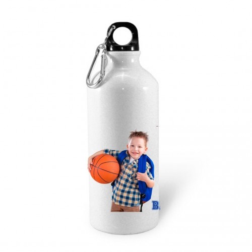 Basketball, Φωτογραφία παιδιού και όνομα Χάρης, Ανοξείδωτο Παγούρι - Θερμό Λευκό με γάντζο, 600ml