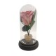 Παντοτινό Τριαντάφυλλο Glitter Ροζ σε γυάλινη καμπάνα, με την δική σας Αφιέρωση,18cm x 8.5cm