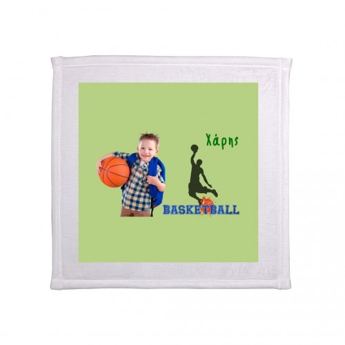Basketball, Φωτογραφία παιδιού και όνομα Χάρης, Πετσέτα χεριών Λευκή,1τμχ