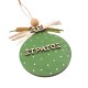 Ξύλινη πράσινη μπάλα με όνομα Στράτος, Άγιος Βασίλης, Χριστουγεννιάτικο στολίδι, 10εκ.